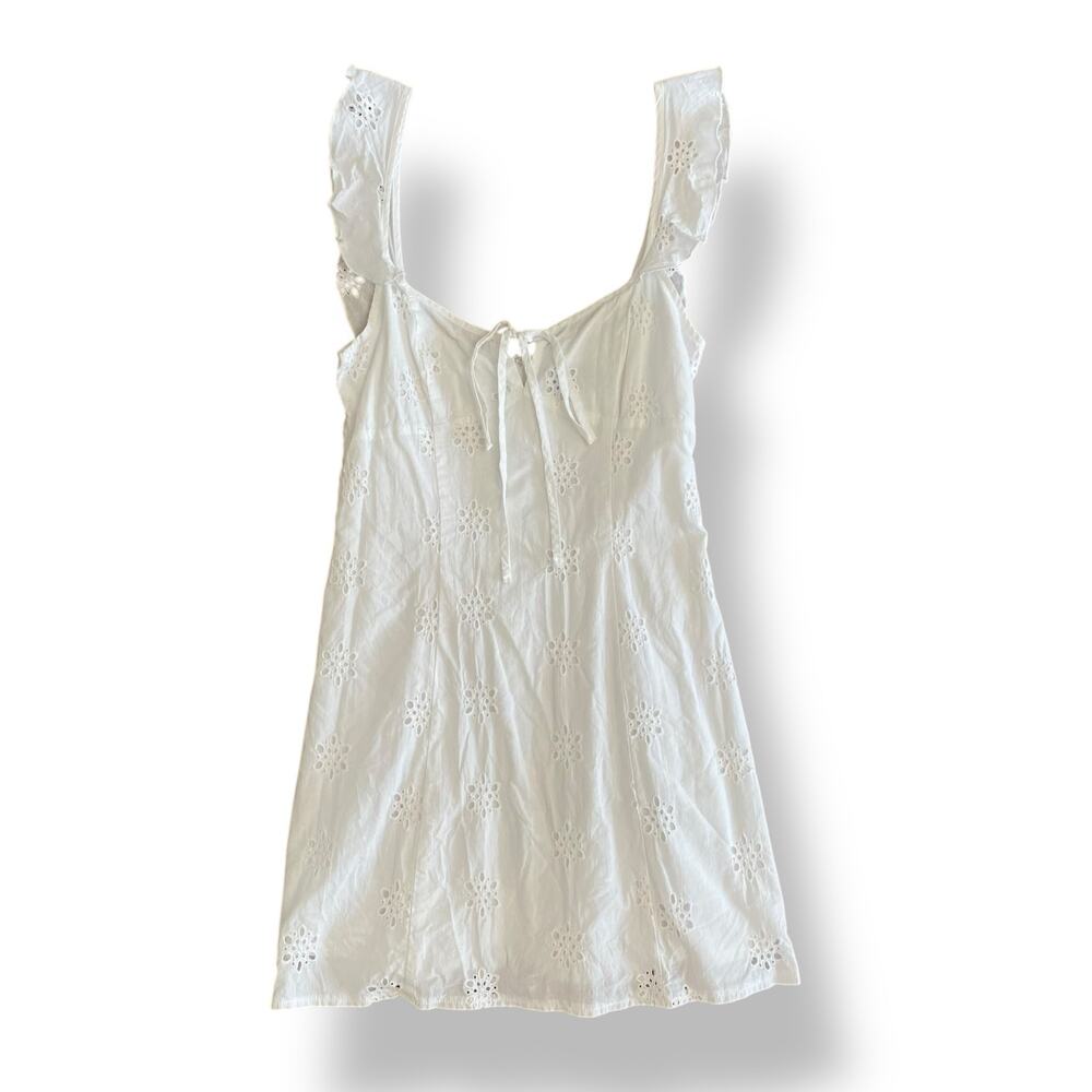 White Fox White Summer Crush Mini Dress Size Small Ruffled‎ Frill Sleeve